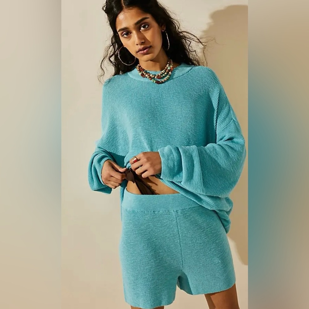 🌟NWT🌟 Free People Malibu Solid Surf Sweater Set - Size XS - Barbados/Sapphire